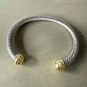 Twist Design Silver and Gold Women's Bracelet. Copy